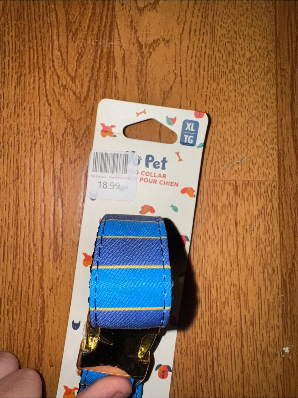 Dog Blue Striped Adjustable Collar